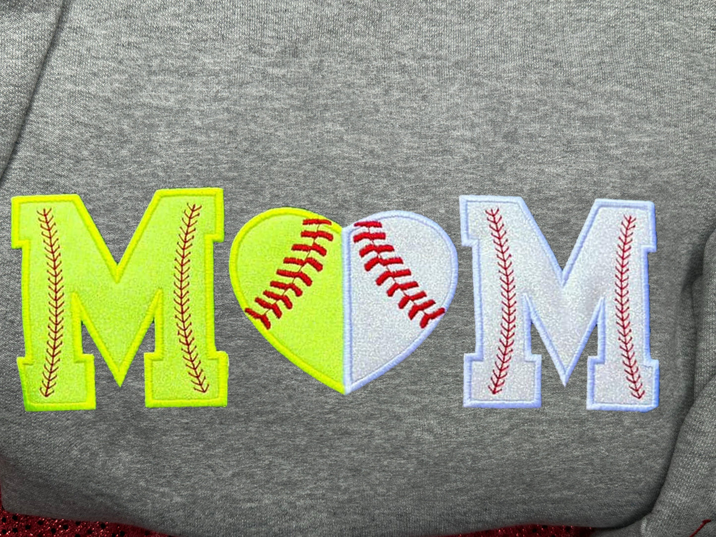 Custom Softball/Baseball Mom Embroidered Sweatshirt
