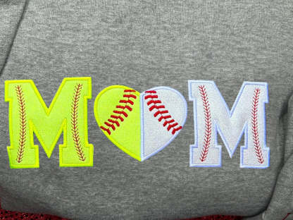 Custom Softball/Baseball Mom Embroidered Sweatshirt