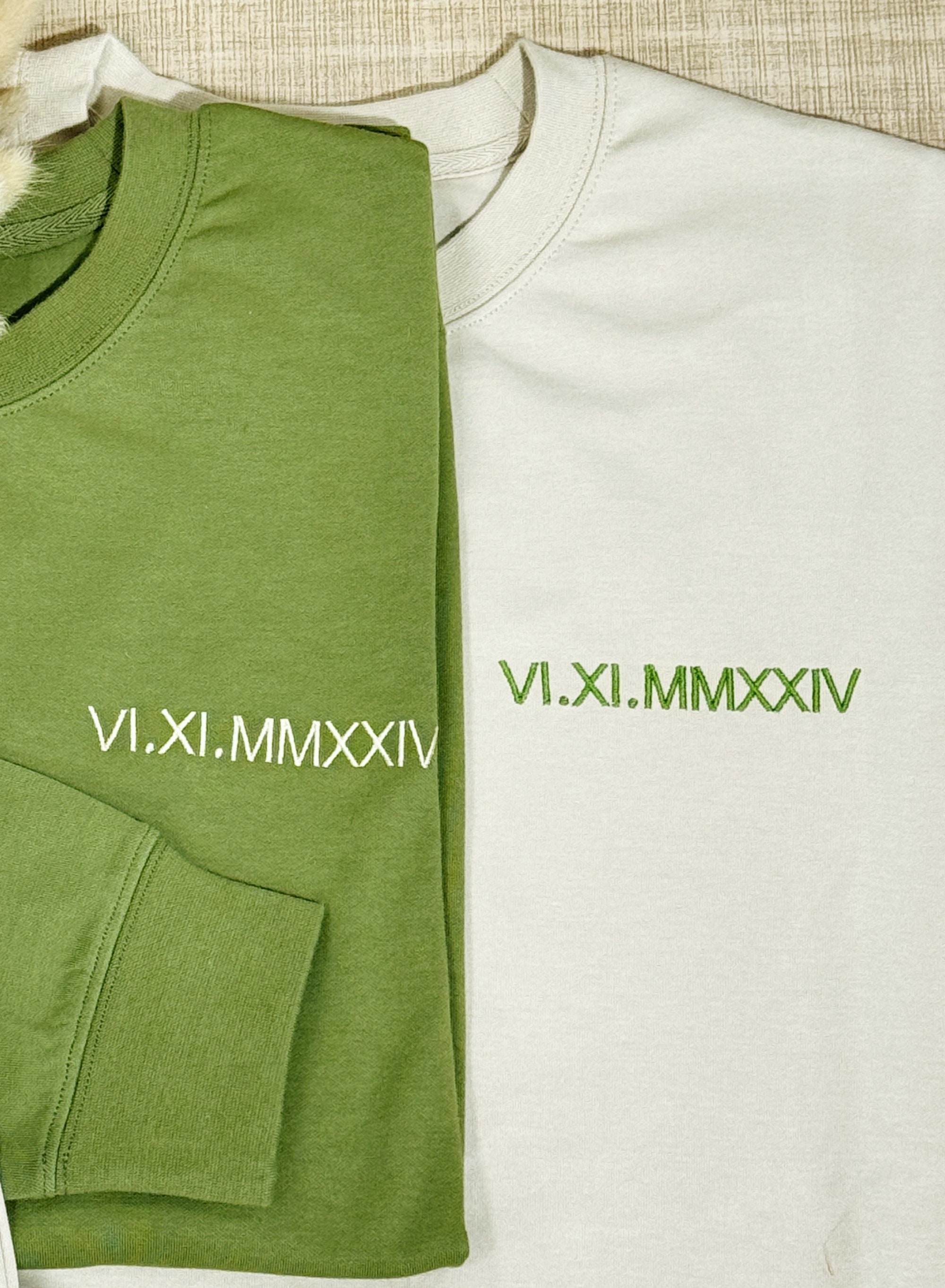 Embroidered Roman Numerals Sweatshirt | Anniversary Date Couple Hoodie