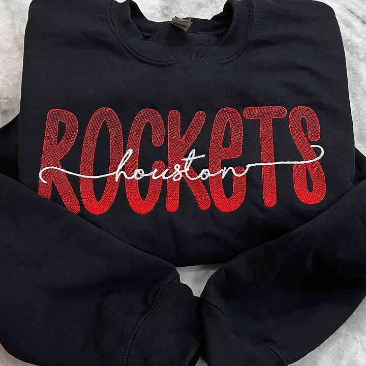 Custom Gradient Grid Embroidered Team Sweatshirt，Game Day Gift