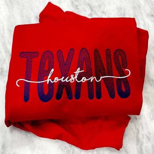 Custom Gradient Grid Embroidered Team Sweatshirt，Game Day Gift