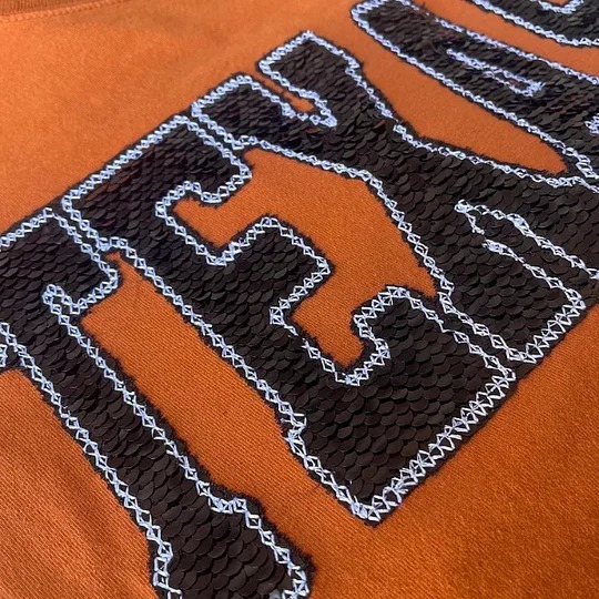 Personalized Sequin Applique gameday sweatshirt