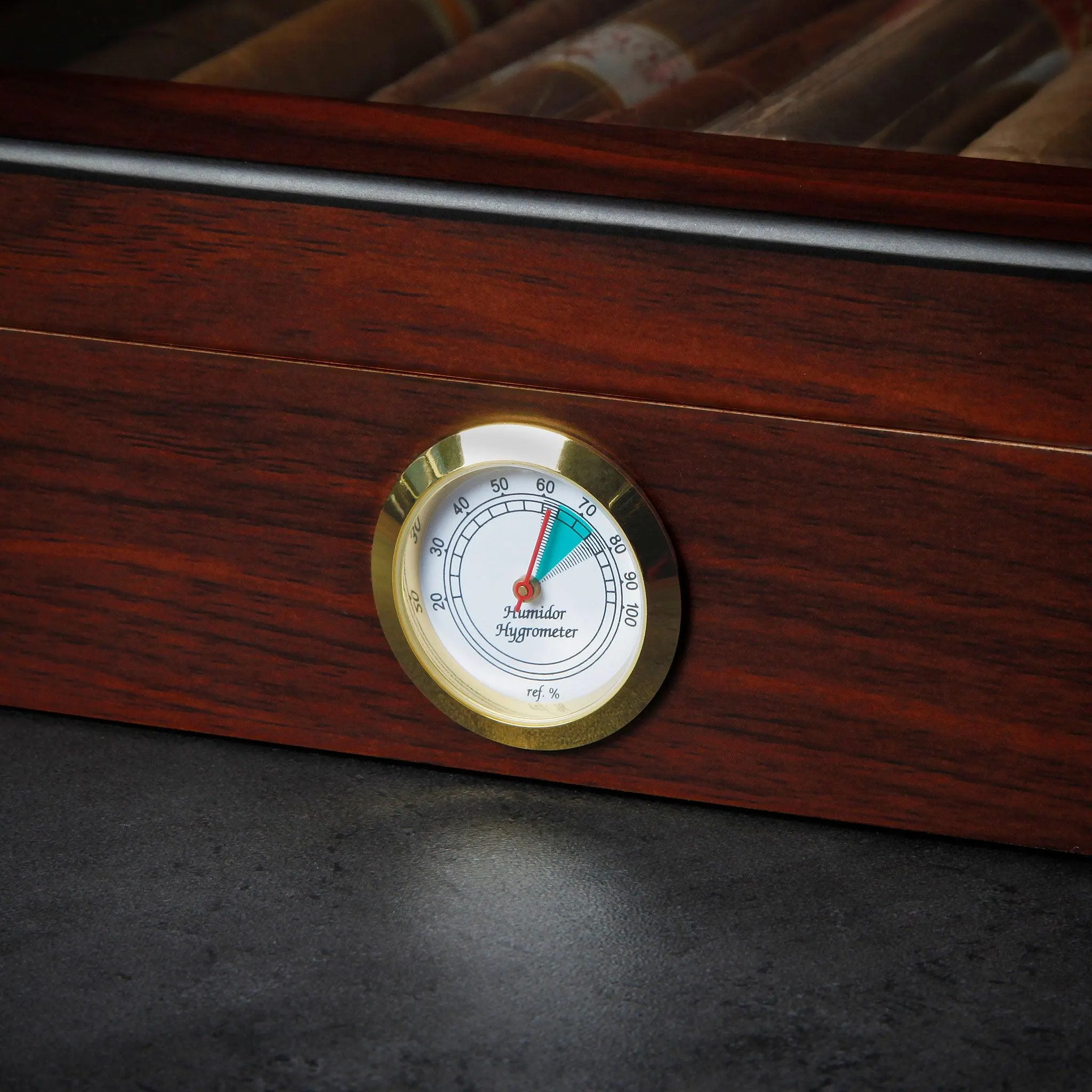 Engraved Cigar Humidor Box Personalized Cigar Gift with Hygrometer Premium Gift for Men
