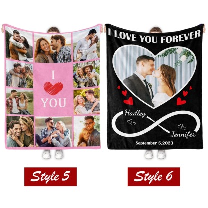 Custom Couple Blanket Photo,Valentine's Day gifts💓