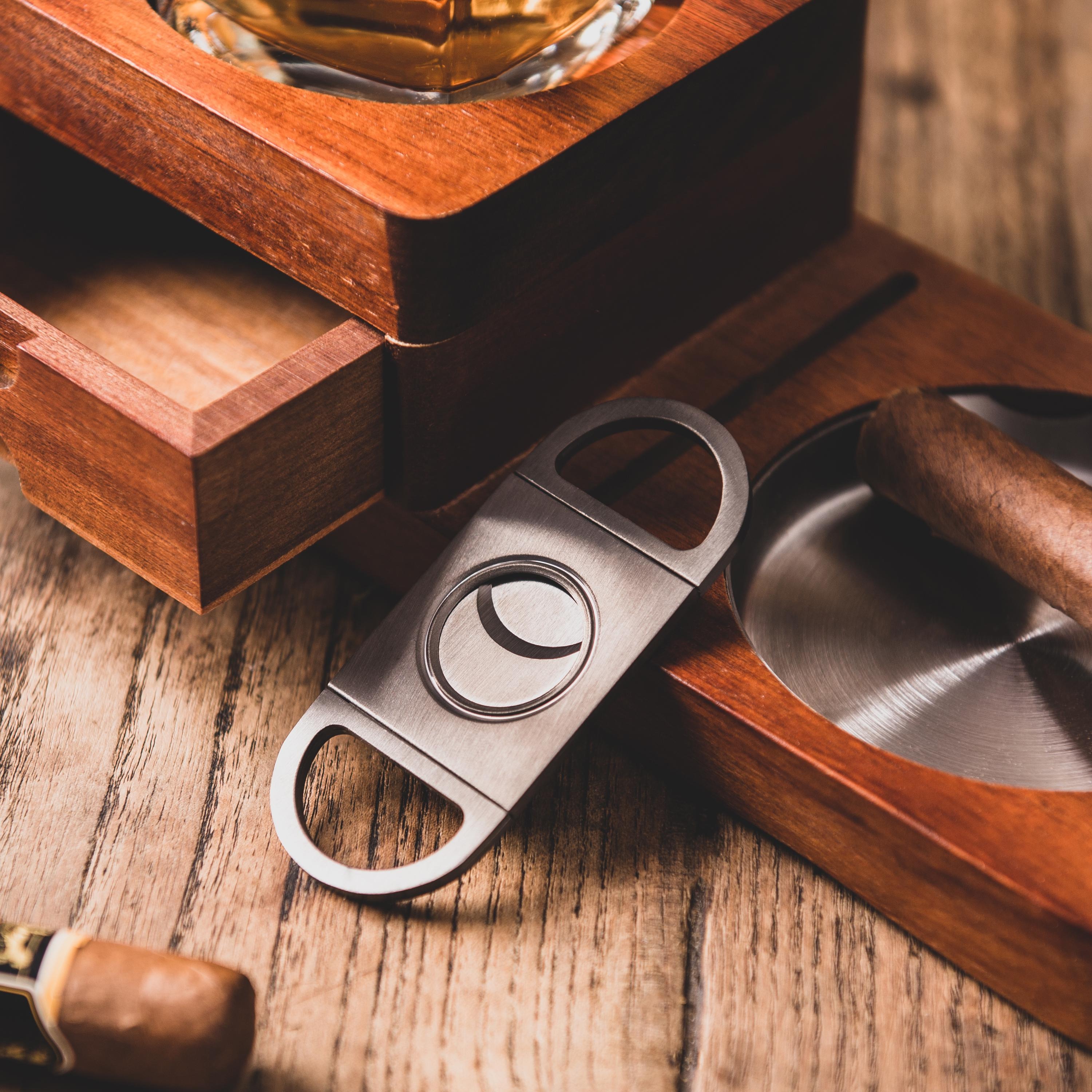 Personalized Whiskey Glass and Cigars Accessories, Groomsmen Gifts, Gift for Him