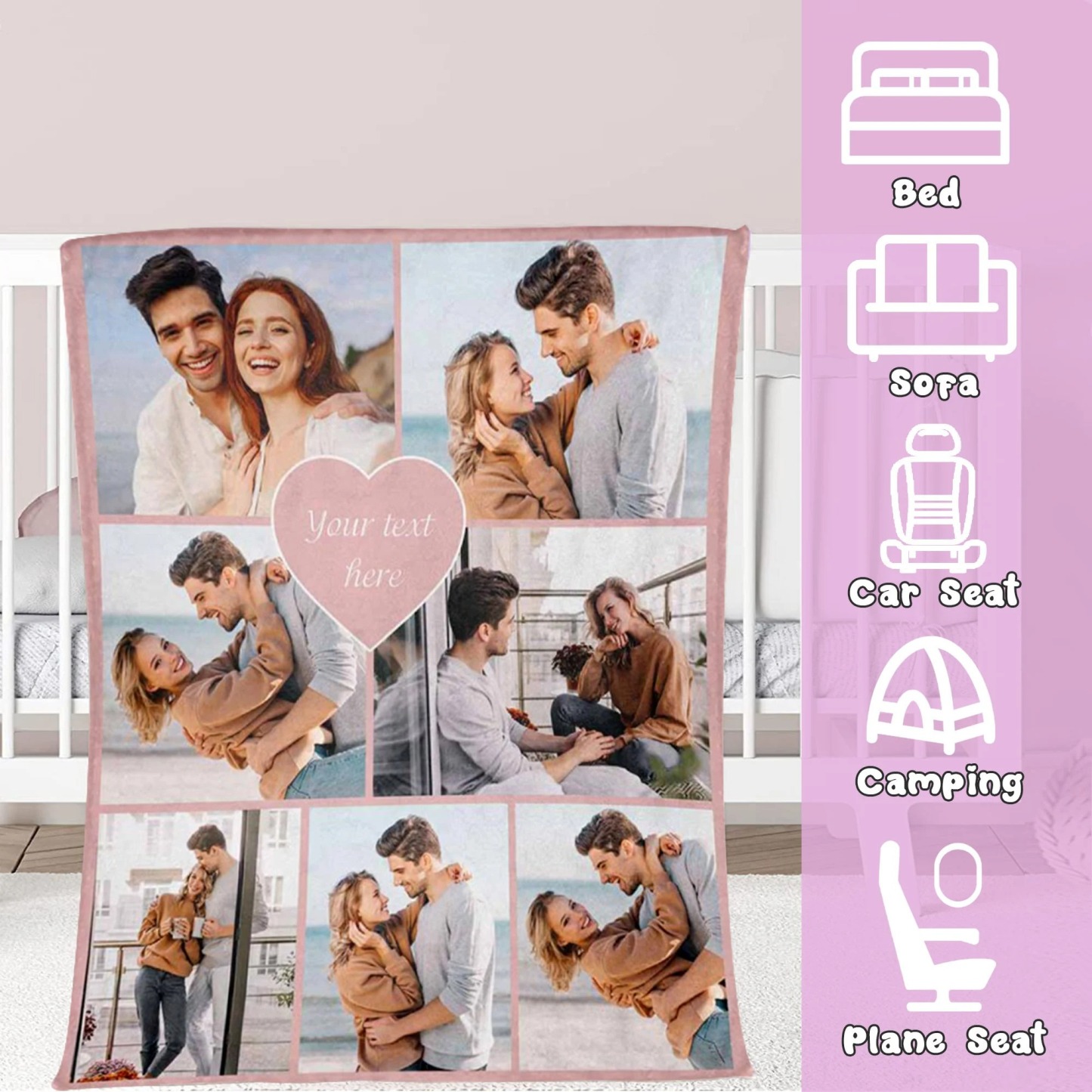 Custom Couple Blanket Photo,Valentine's Day gifts💓