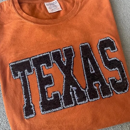 Personalized Sequin Applique gameday sweatshirt