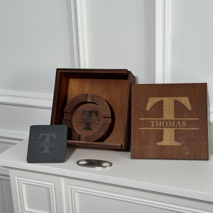🚬 Personalized Name Walnut Cigar Ash Tray
