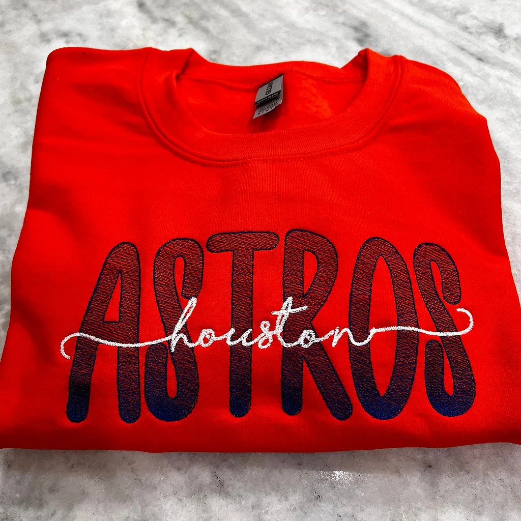 Custom Gradient Grid Embroidered Team Sweatshirt，Game Day Gift