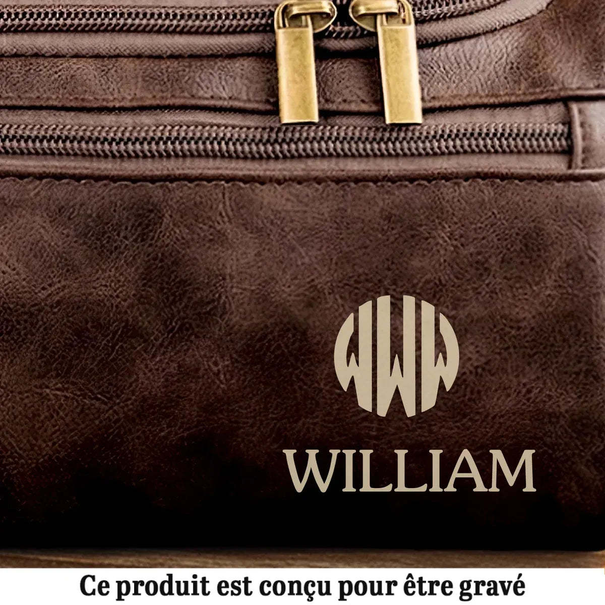 Trousse De Toilette En Cuir Gravée Personnalisée – Cadeaux D’Anniversaire Personnalisés Pour Papa, Frère