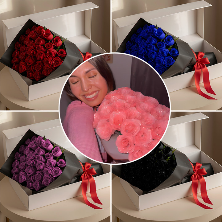 💕Glitter Rose Bouquet💕 - An Ideal Expression of Love(Buy More Save More)
