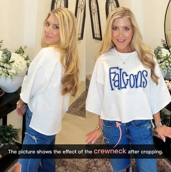 Custom Cropped Double 3D Puff Embroidered Sweatshirt