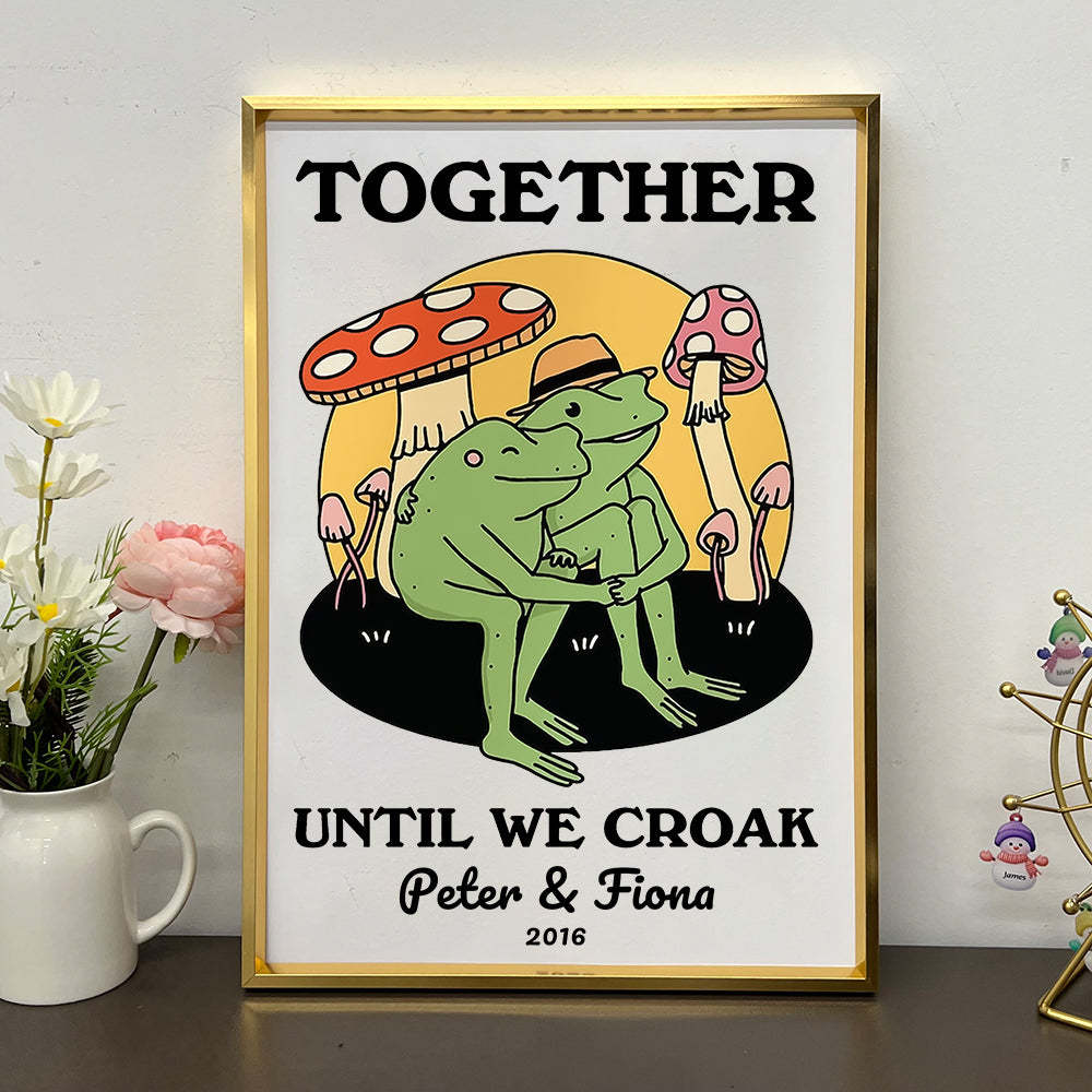 50%OFF⭐️Personalized Frog Couple Print, Custom Frog Illustration Frame
