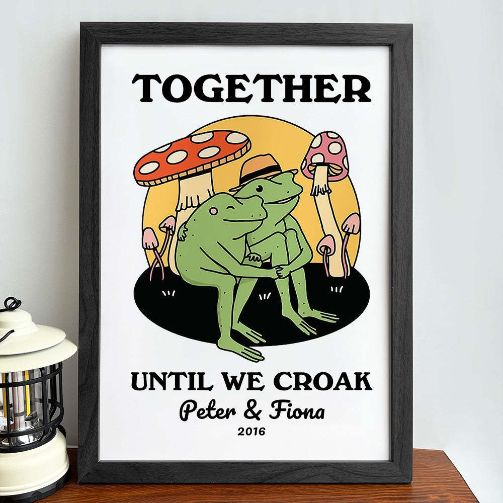 50%OFF⭐️Personalized Frog Couple Print, Custom Frog Illustration Frame Art