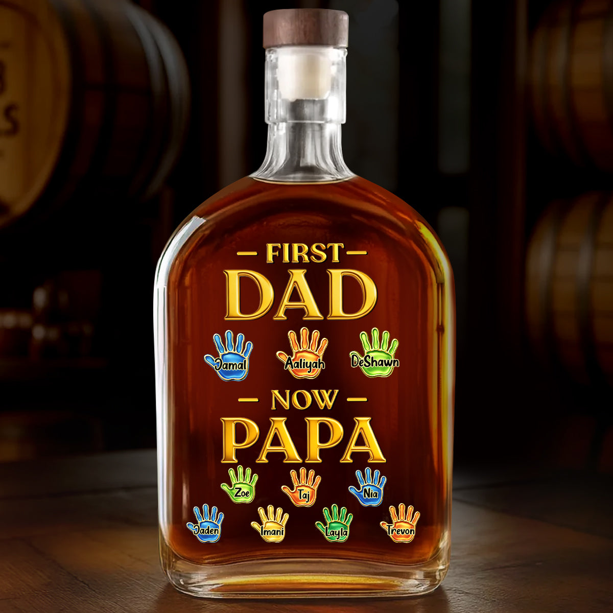 Custom "First Dad Now Papa" Decanter - Funny & Sentimental Father's Day Gift for Every Dad