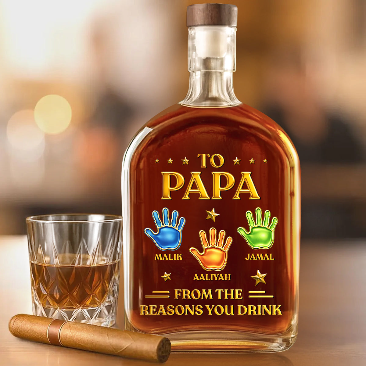 To My First And Forever Hero  - Personalized Whiskey Bottle