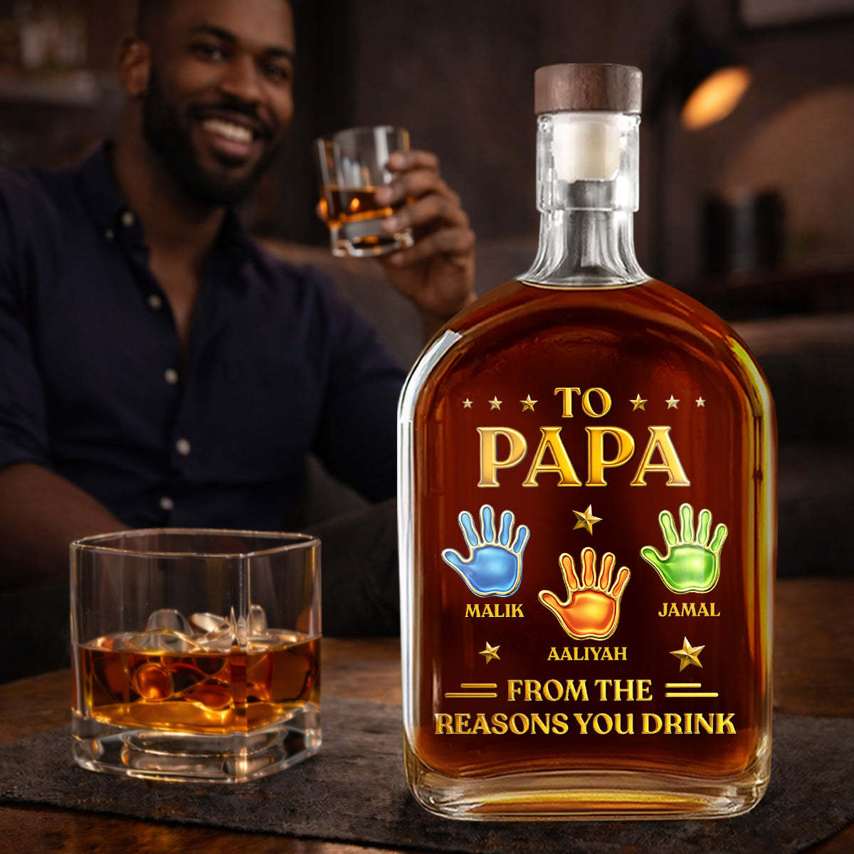 To My First And Forever Hero  - Personalized Whiskey Bottle