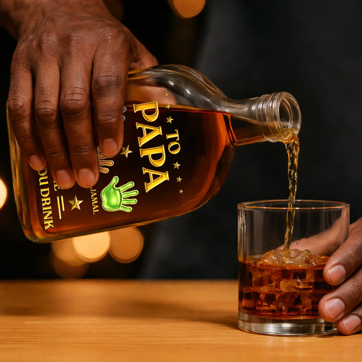 To My First And Forever Hero  - Personalized Whiskey Bottle