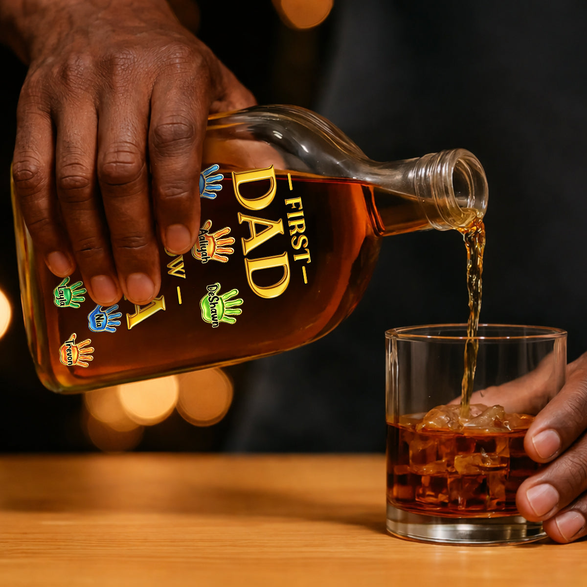 Custom "First Dad Now Papa" Decanter - Funny & Sentimental Father's Day Gift for Every Dad