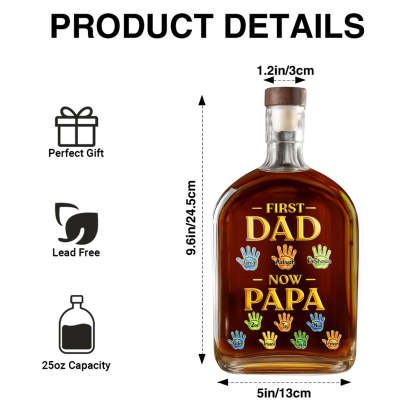 Custom "First Dad Now Papa" Decanter - Funny & Sentimental Father's Day Gift for Every Dad