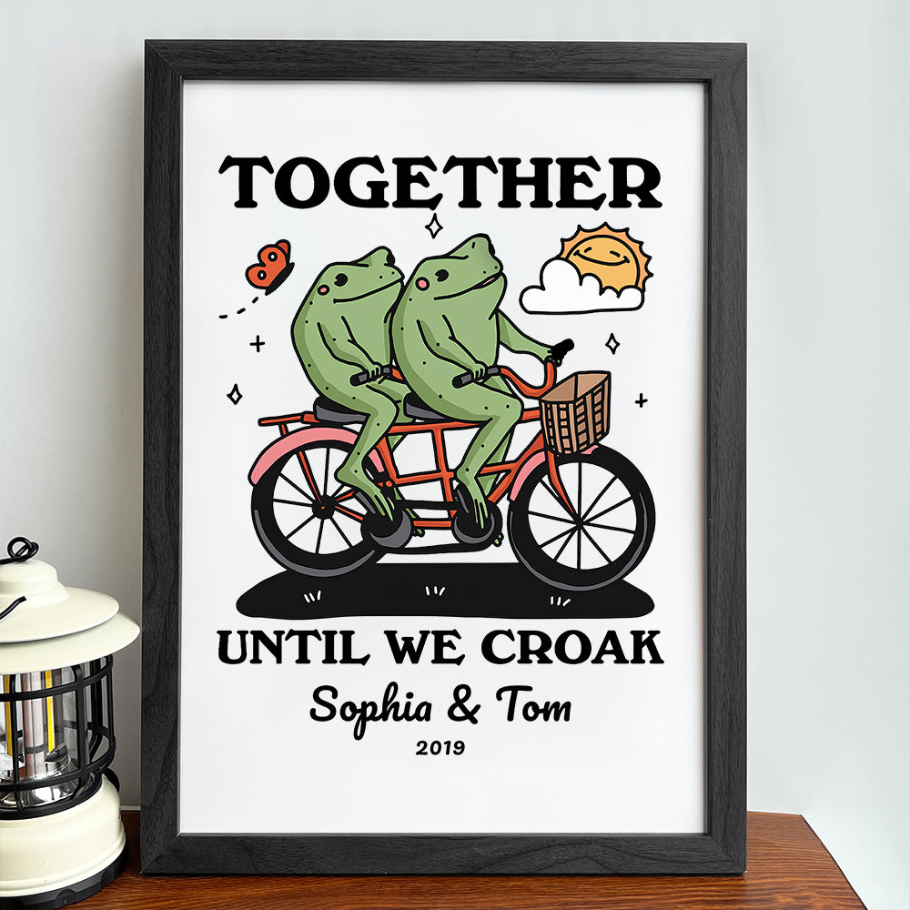 50%OFF⭐️Personalized Frog Couple Print, Custom Frog Illustration Frame Decor