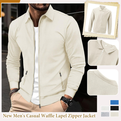 Alberchris™ Autumn new men's casual waffle zipper lapel jacket