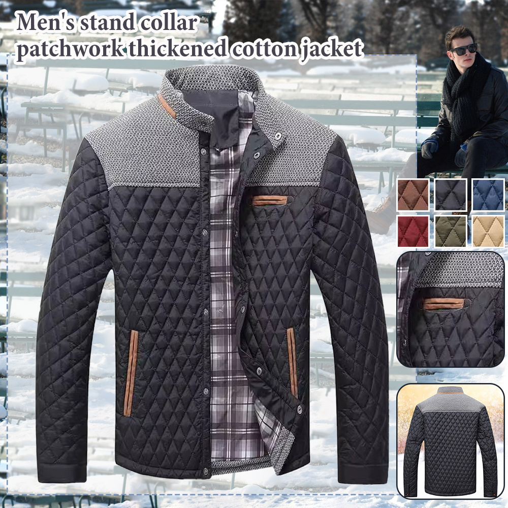 Alberchris™ Autumn and winter new men's stand collar thickened warm cotton jacket