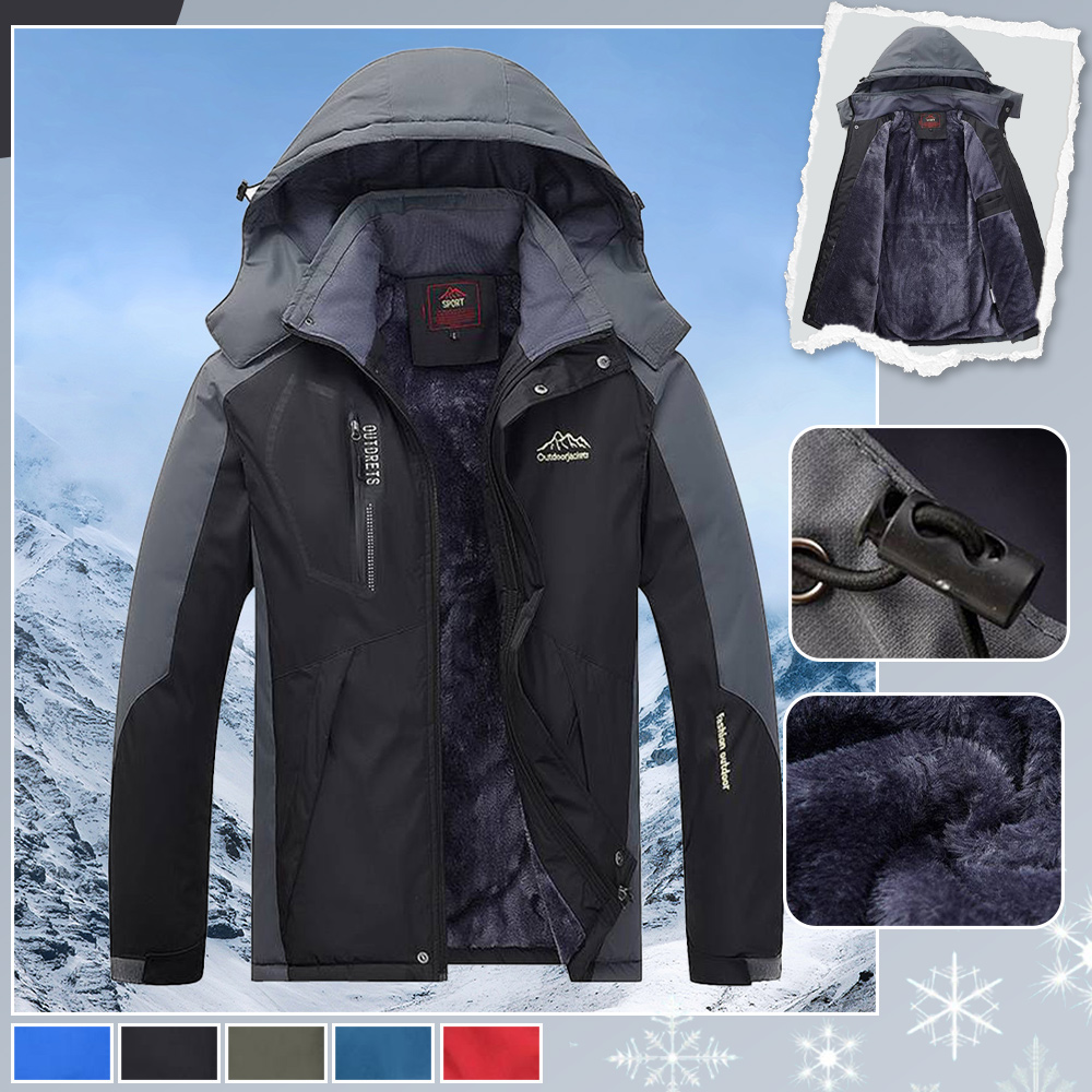 Alberchris™ New style of velvet waterproof and windproof men's warm hooded jacket for winter