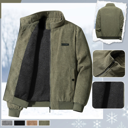 Alberchris™ New winter thickened corduroy men's stand-up collar lambskin jacket