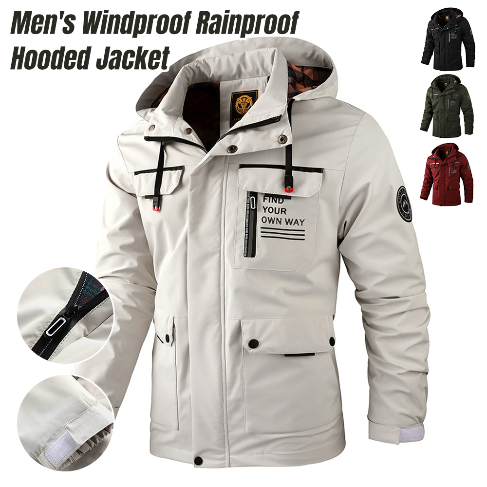 Alberchris™ Men's Mid-Length Hooded Rainproof and Windproof Jacket