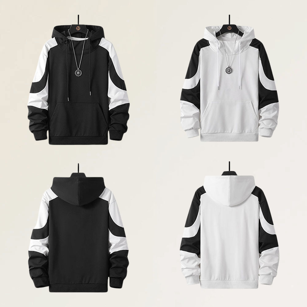 Alberchris™ New men's color-blocked long-sleeved jacket + sports trousers suit for spring and autumn