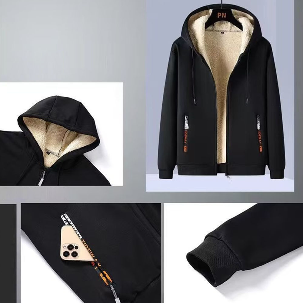 Alberchris™ New men's lambskin hooded sweatshirt casual trousers suit in winter