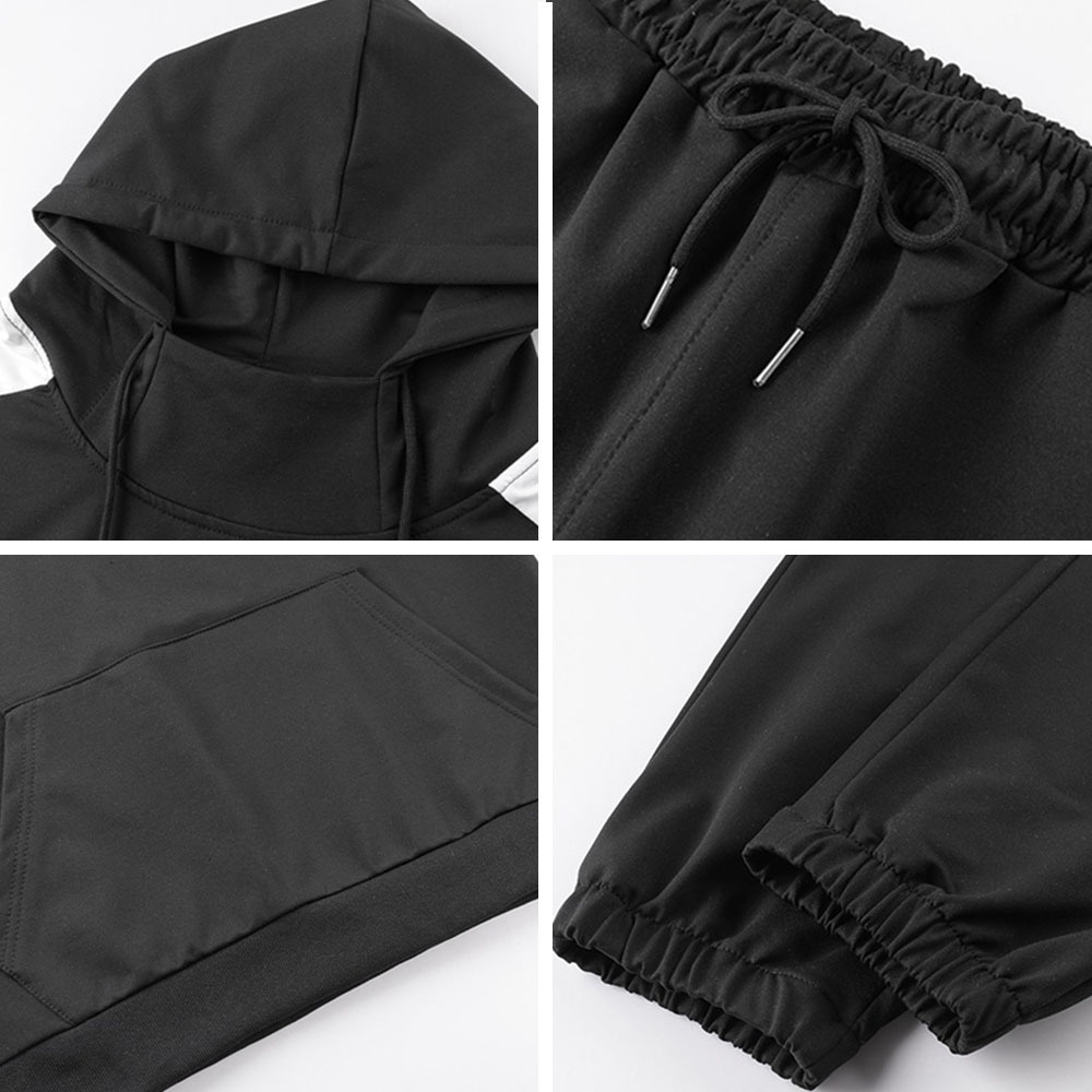 Alberchris™ New men's color-blocked long-sleeved jacket + sports trousers suit for spring and autumn