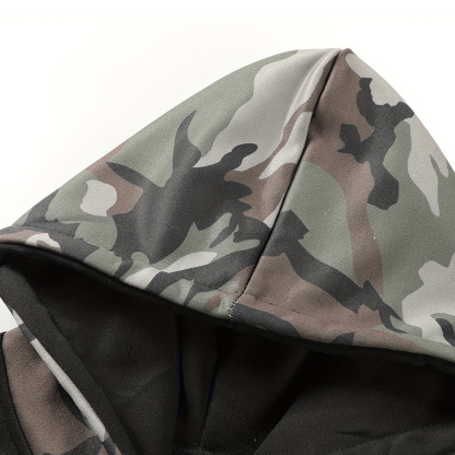 Alberchris™ Men's camouflage patchwork pocket hooded sweatshirt