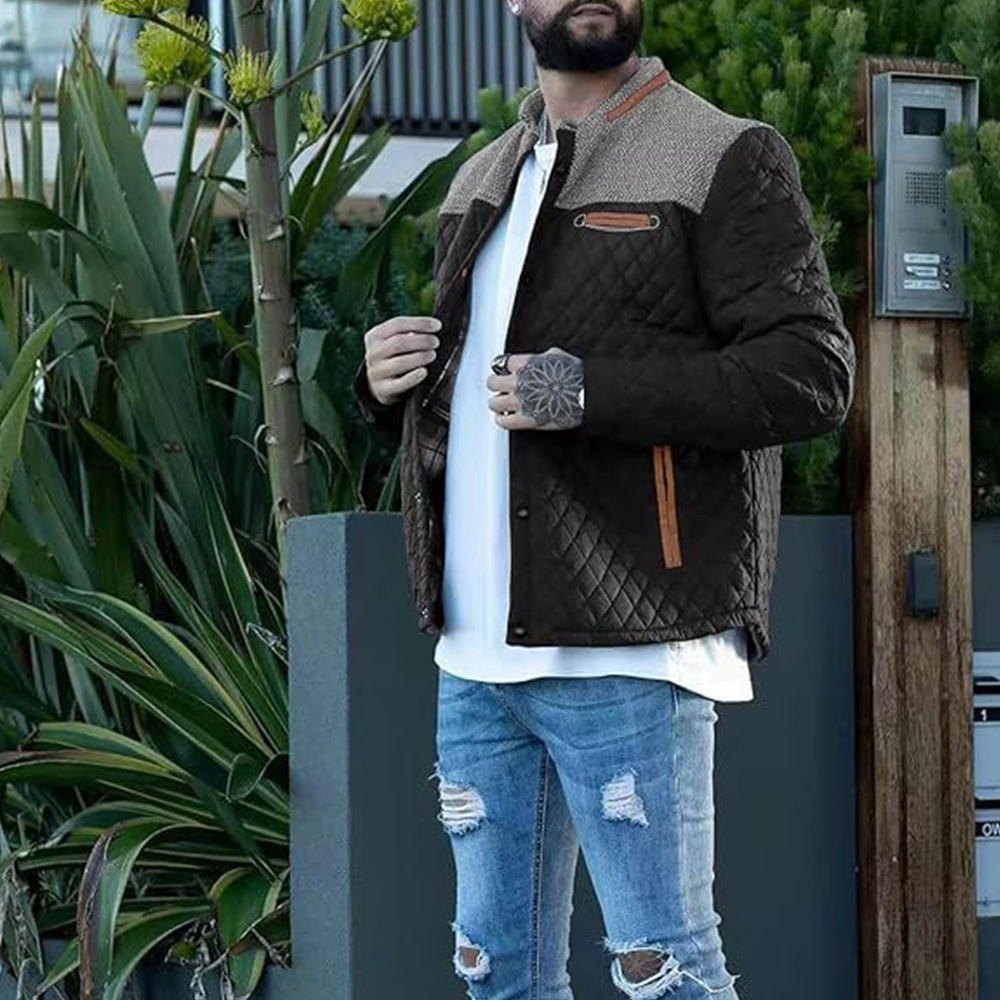 Alberchris™ Autumn and winter new men's stand collar thickened warm cotton jacket