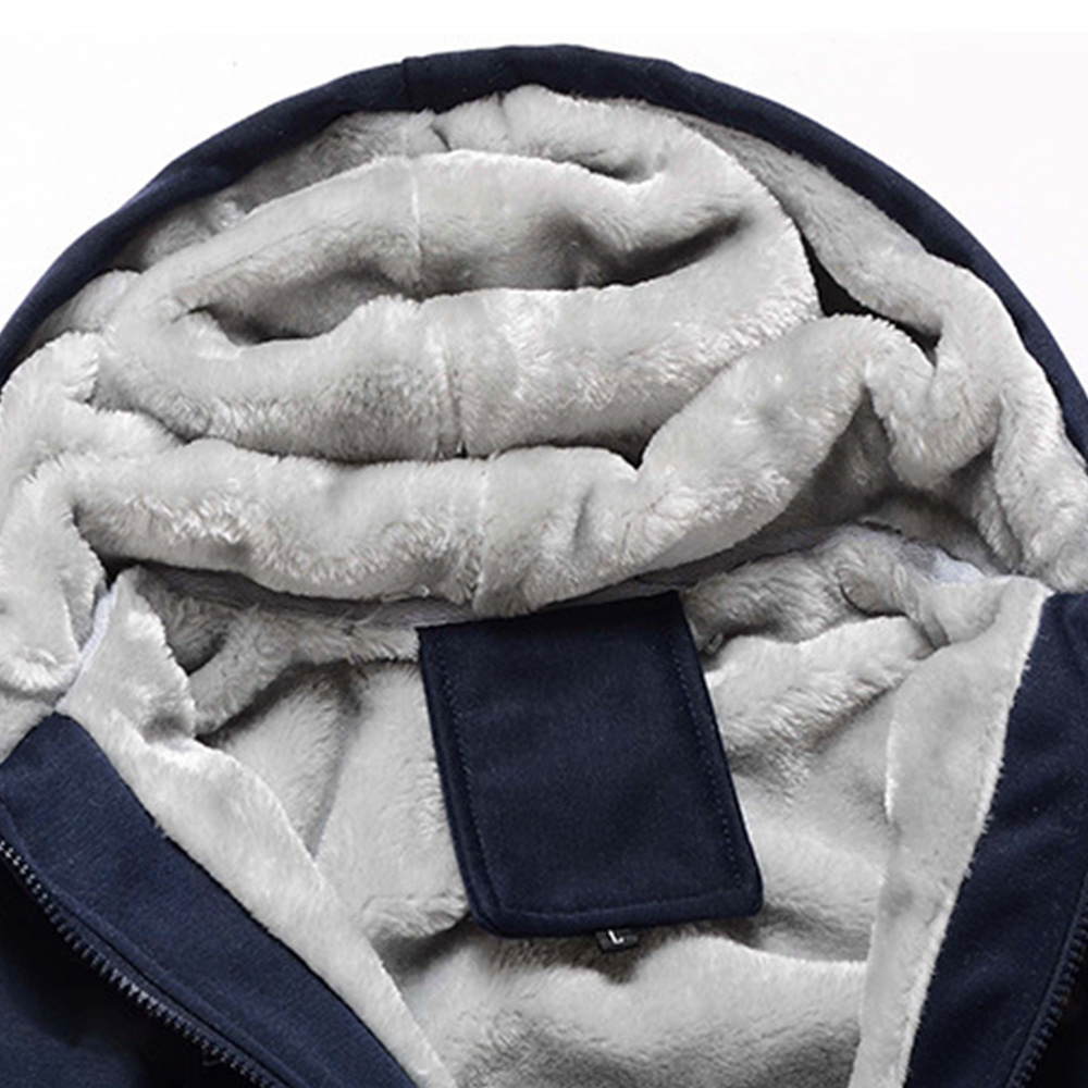 Alberchris™ New style velvet and thickened hooded color-blocked men's jacket for winter