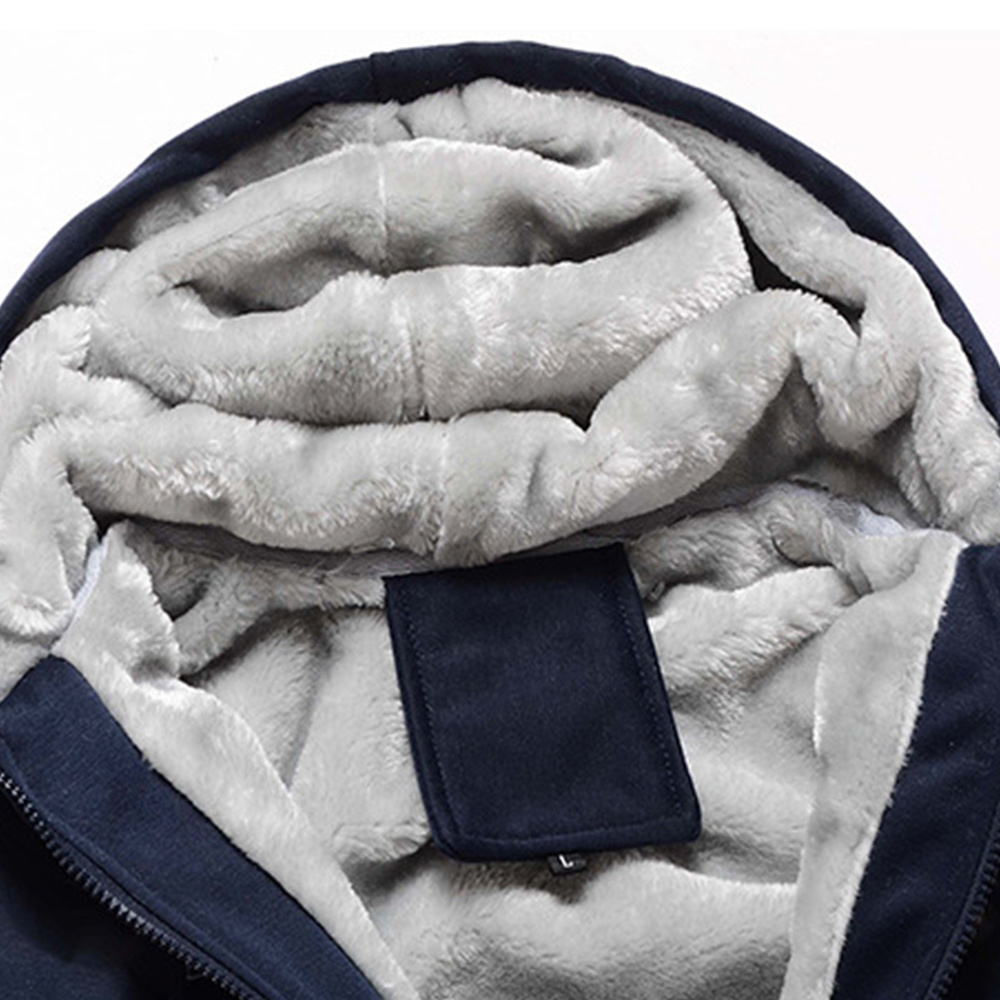 Alberchris™ New style velvet and thickened hooded color-blocked men's jacket for winter