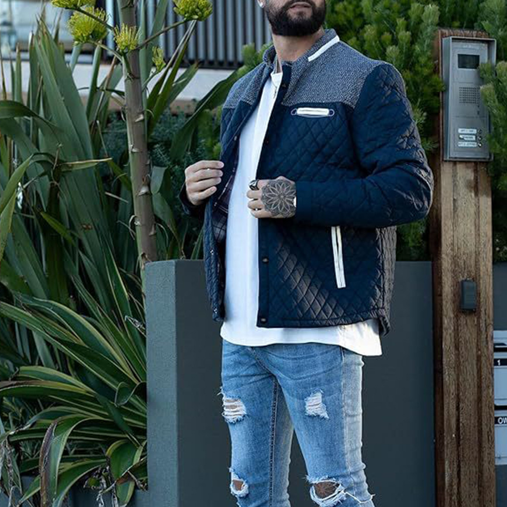 Alberchris™ Autumn and winter new men's stand collar thickened warm cotton jacket