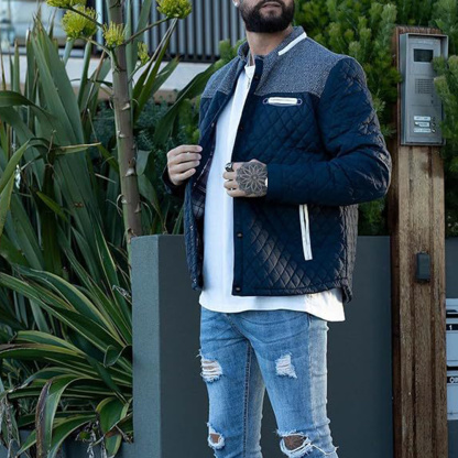 Alberchris™ Autumn and winter new men's stand collar thickened warm cotton jacket