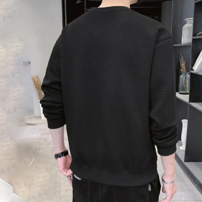 Alberchris™ Men's jacquard round neck solid color sweatshirt
