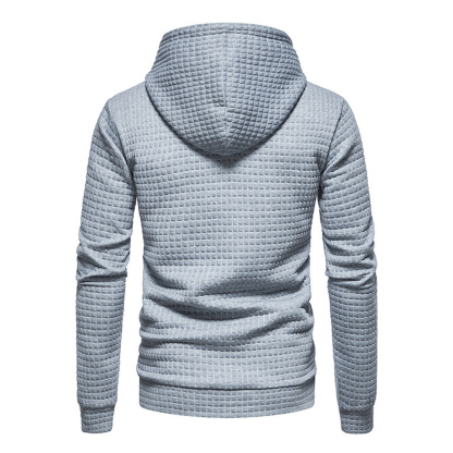 Alberchris™ Men's Waffle Pattern Solid Hoodie Casual Pullover Sweatshirt