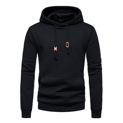 Alberchris™ Men's Waffle Pattern Solid Hoodie Casual Pullover Sweatshirt