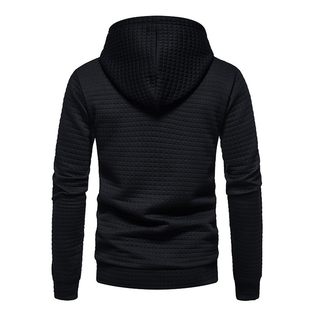 Alberchris™ Men's Waffle Pattern Solid Hoodie Casual Pullover Sweatshirt