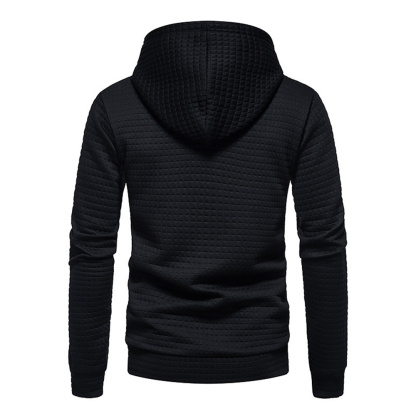 Alberchris™ Men's Waffle Pattern Solid Hoodie Casual Pullover Sweatshirt