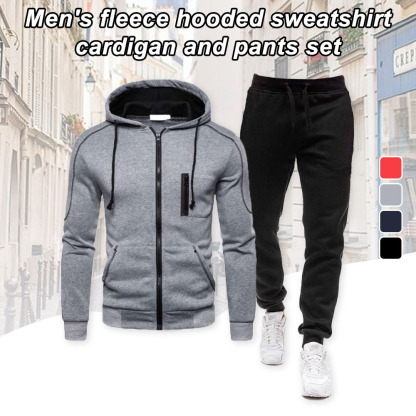 Alberchris™ New Men's Casual Sports Hooded Sweatshirt Cardigan and Pants Set