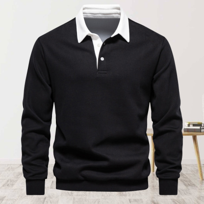 Alberchris™ Men's new lapel long-sleeved solid color sweatshirt