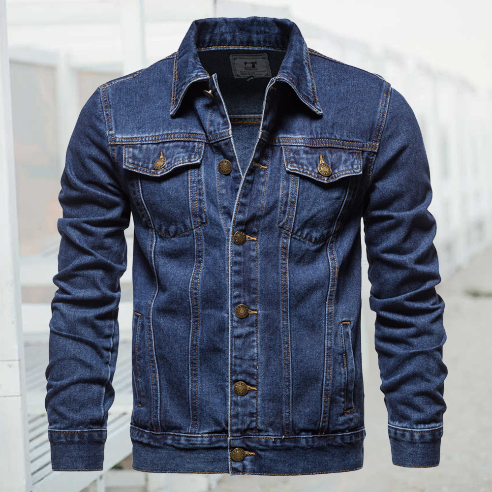 Alberchris™ 2024 New Men's Long Sleeve Lapel Denim Jacket