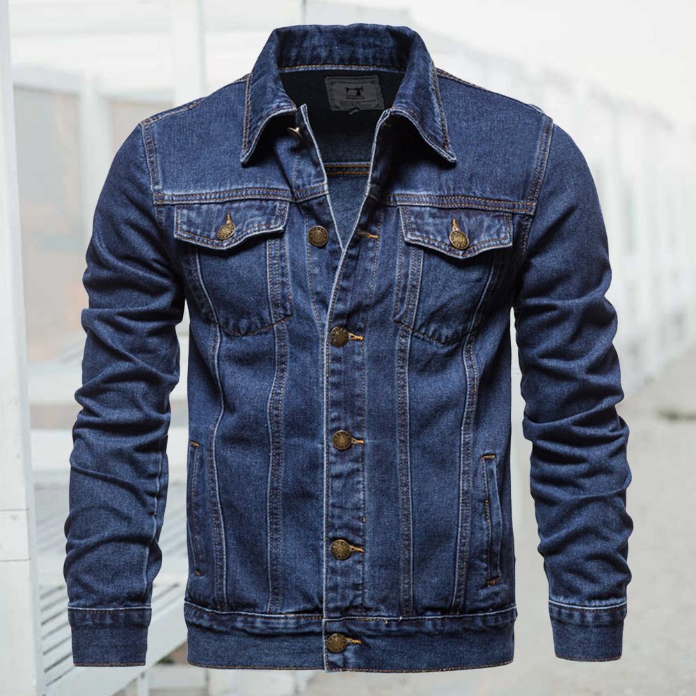 Alberchris™ 2024 New Men's Long Sleeve Lapel Denim Jacket