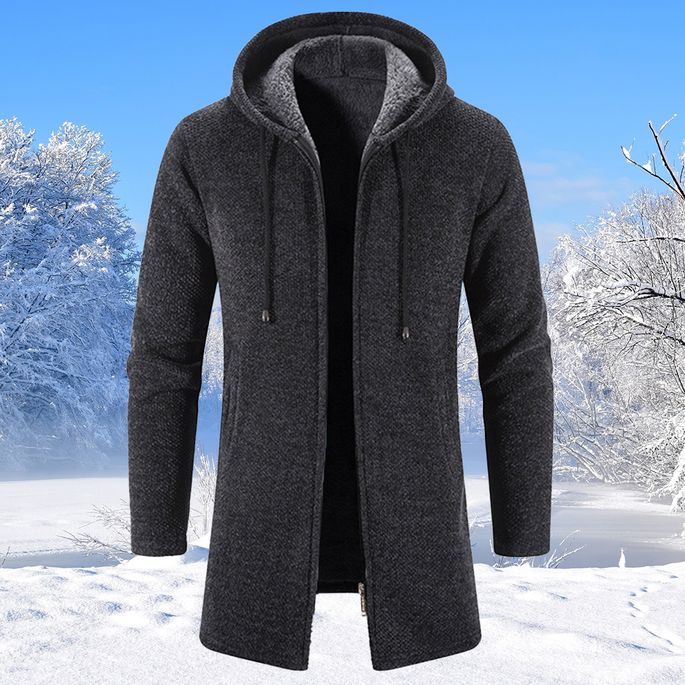 Alberchris™ Men's mid-length hooded sweater jacket