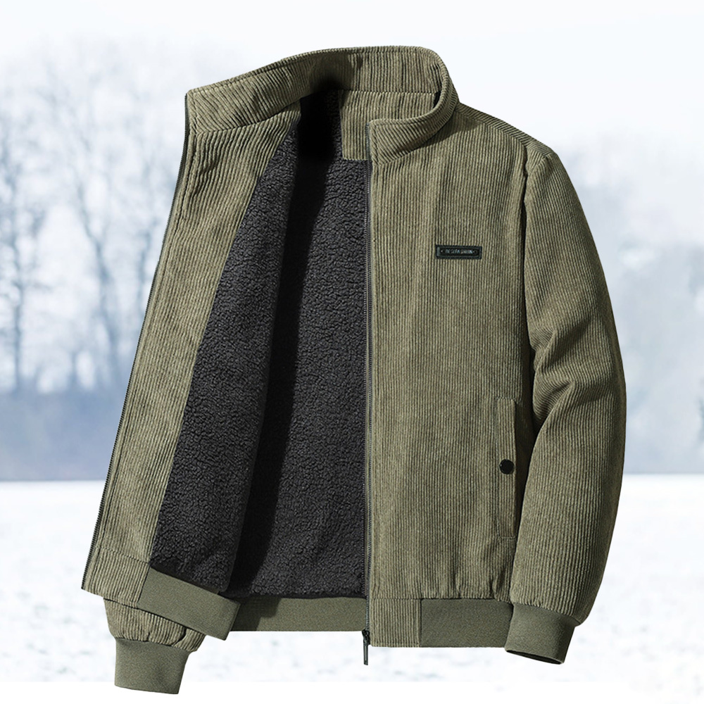 Alberchris™ New winter thickened corduroy men's stand-up collar lambskin jacket